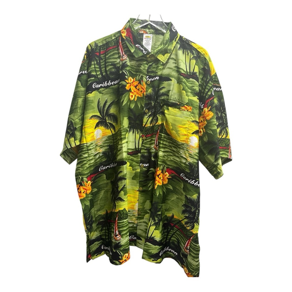 Rima Caribbean Tropical Green Hawaiian Shirt 2XL